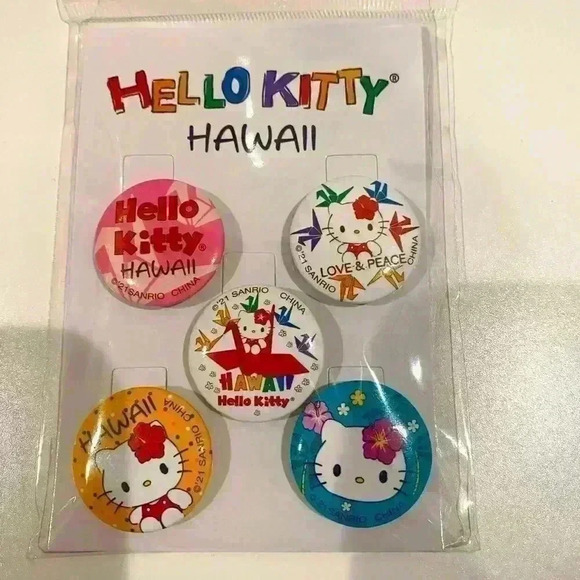 NWT Hello Kitty Pearl Harbor HAWAII exclusive tsuru pins set of 5! - Picture 1 of 3